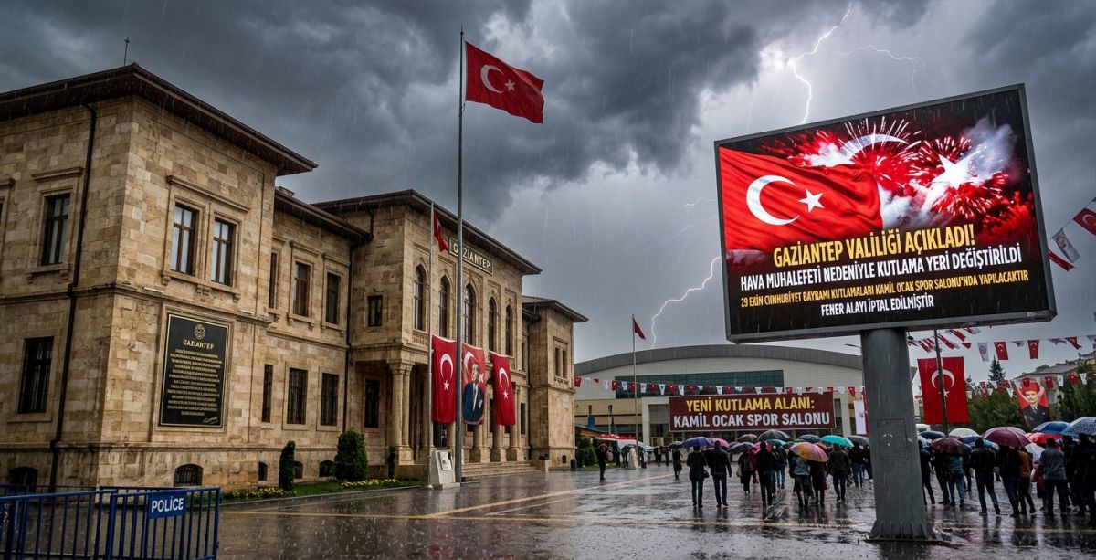 Gaziantep'te 29 Ekim Coşkusuna Hava Muhalefeti Engeli: Adres Değişti!