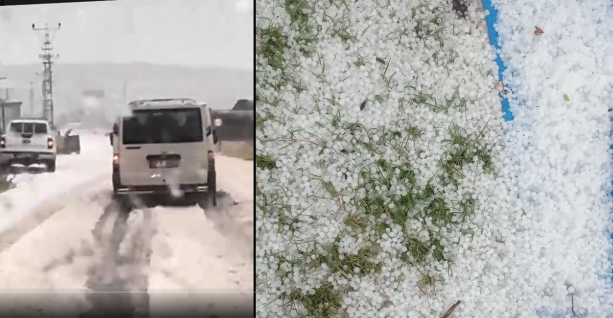 Fırtına ve Sağanak Sonrası Gaziantep’te Dolu Yağdı