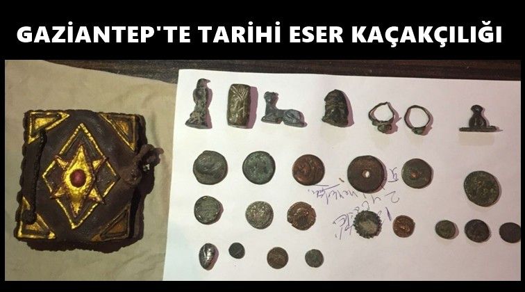 Gaziantep'te tarihi eser kaçakçılarına suçüstü yapıldı