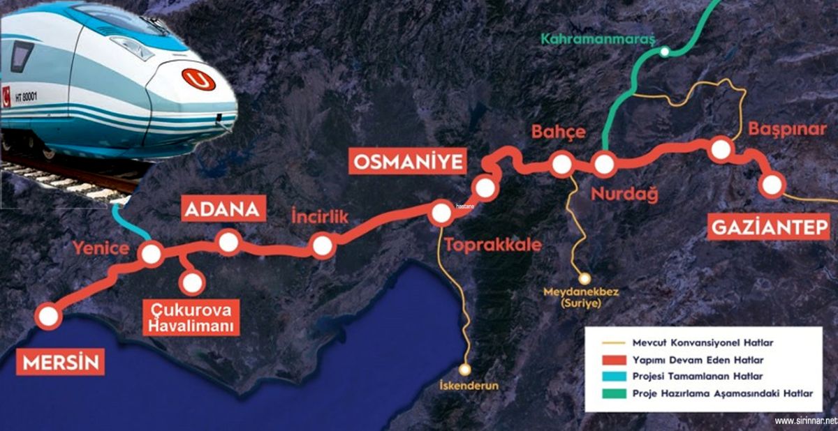 Hızlı Trenle Gaziantep-Mersin Arası 4 aat 8 dakika kısalacak