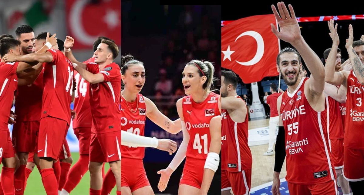 Türk sporunun gurur haftası: Milli takımların zafer haftası:Sahada, parkede, filede 3'te 3!