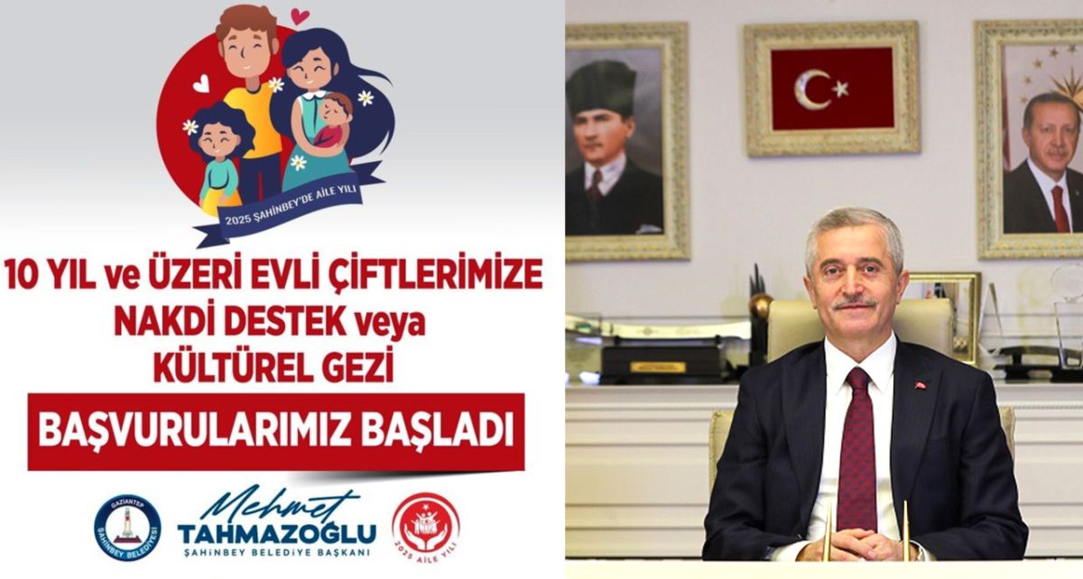 Şahinbey'de 10 Yıllık Evli Çiftlere Nakit Başvurular Başladı