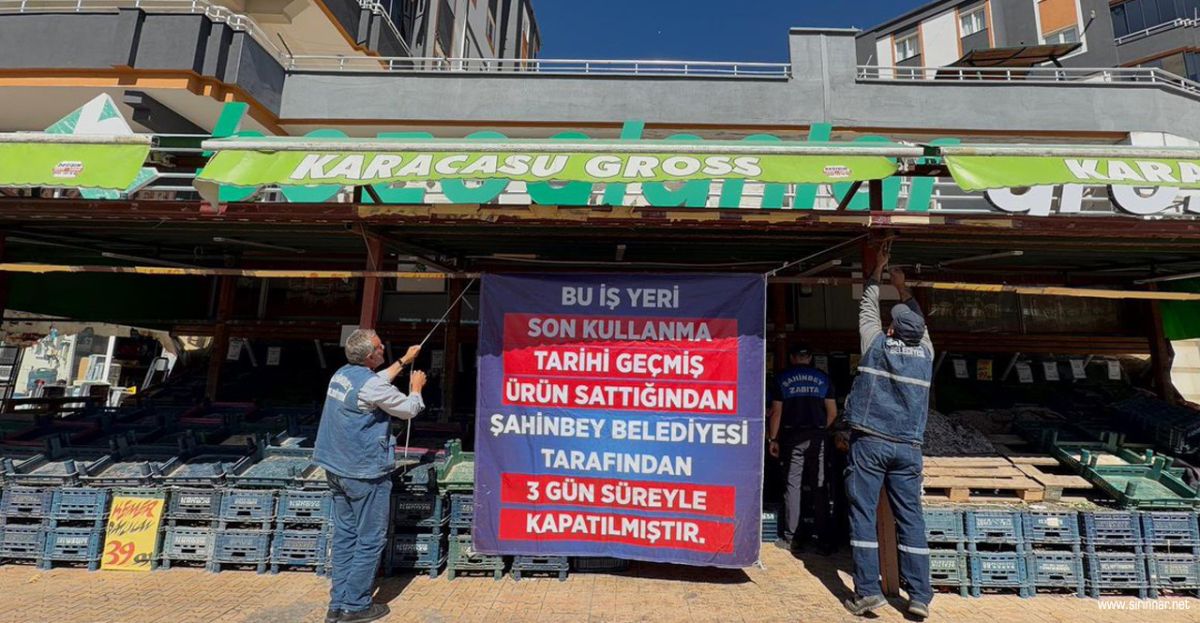Şahinbey'de Zabıta Denetimleri Sürüyor: Son Kullanma Tarihi Geçmiş Ürün Satan Market Kapatıldı