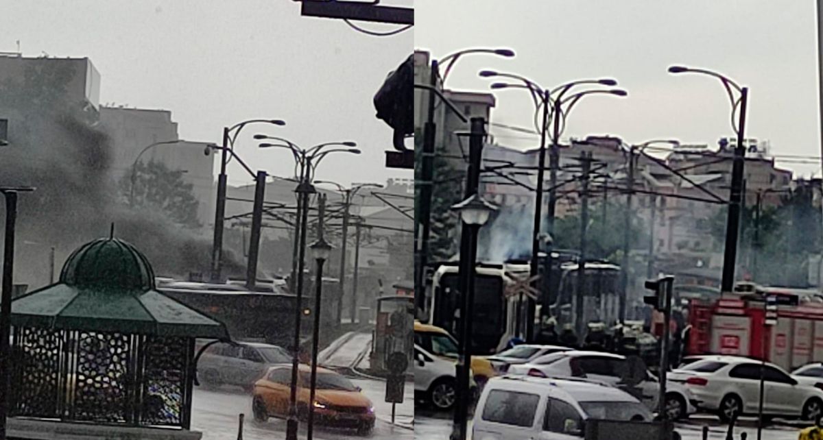 Gaziantep'te Düşen Yıldırım Sonrası Tramvay'da Yangın Çıktı