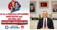 Şahinbey'de 10 Yıllık Evli Çiftlere Nakit Başvurular Başladı