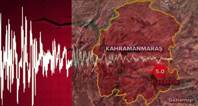 Kahramanmaraş'ta 5 büyüklüğünde deprem! Gaziantep'te de hissedildi