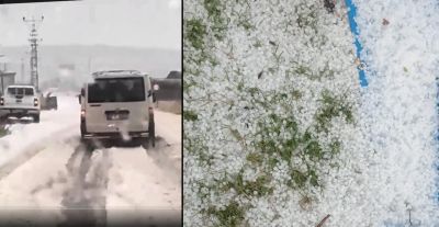 Fırtına ve Sağanak Sonrası Gaziantep’te Dolu Yağdı