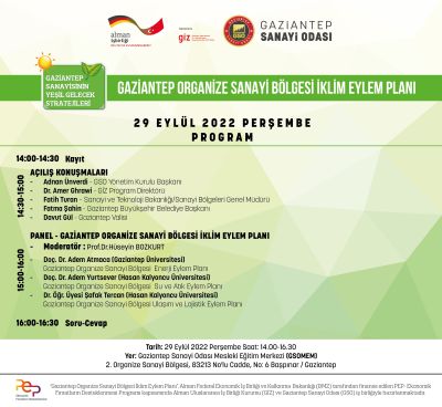 Gaziantep Organize Sanayi Bölgesi İklim Değişikliği Eylem Planı